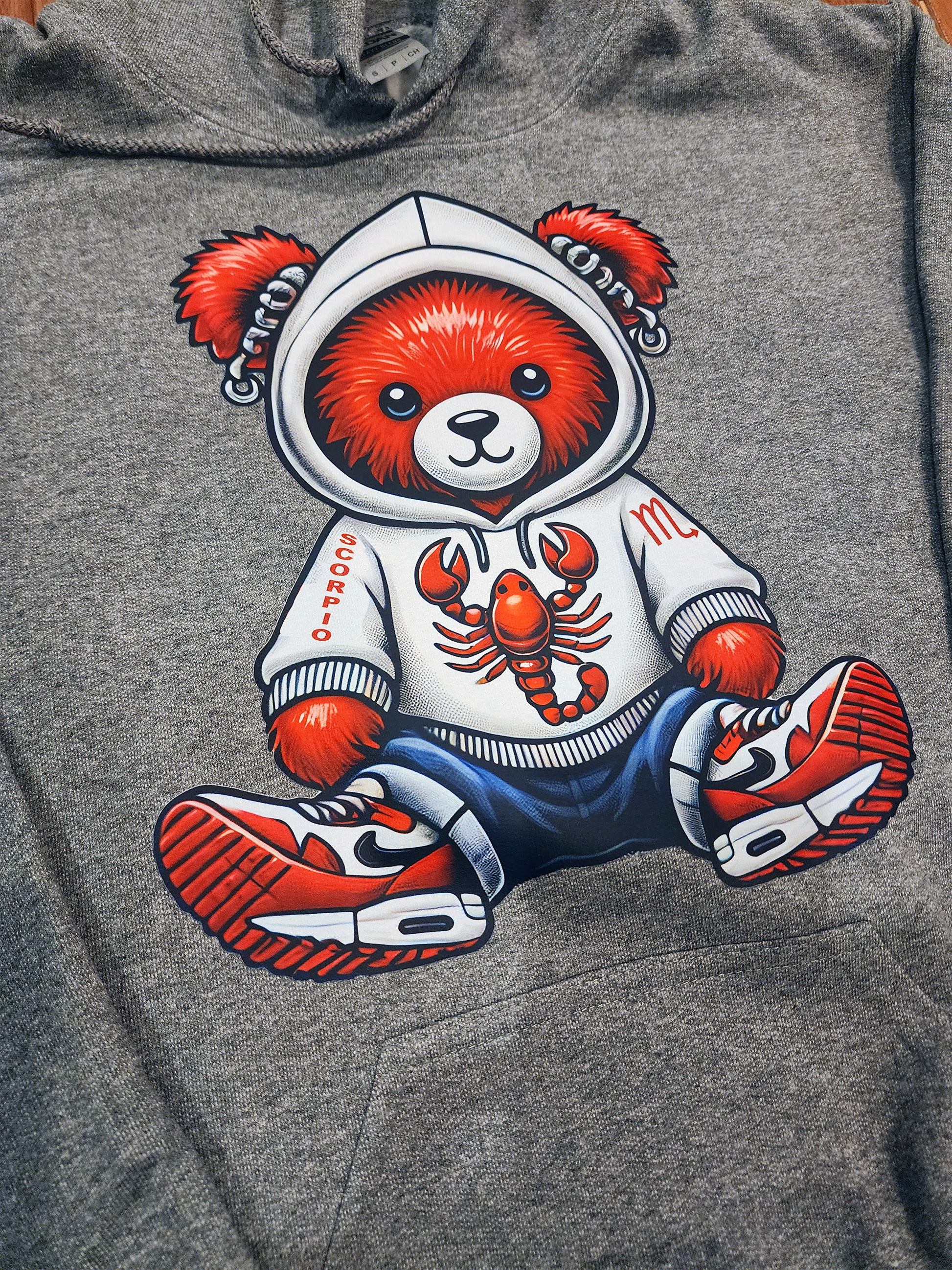 Handpainted Custom Zodiac Teddy Bear Hoodie – Lotus Collective Handpainted Custom Zodiac Teddy Bear Hoodie – Lotus Collective